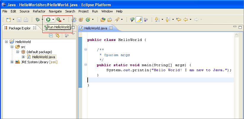 Run HelloWorld application